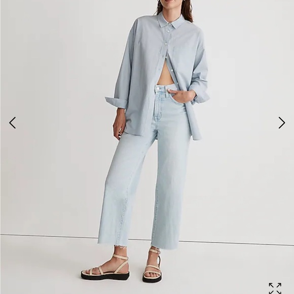 NWT Madewell Petite Perfect Vintage Wide-Leg Crop Jean in Ward Wash - Picture 3 of 11